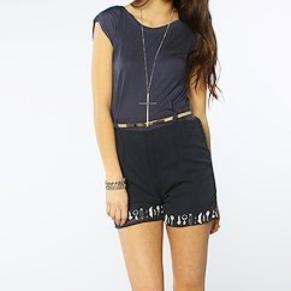 PLAYSUIT TOP & SHORTS Razor Key Safety Pin GRAPHiC - Picture 2 of 8
